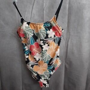 Hurley Women's Size Small Floral‎ 1 Piece Swimsuit  Strappy Tropical